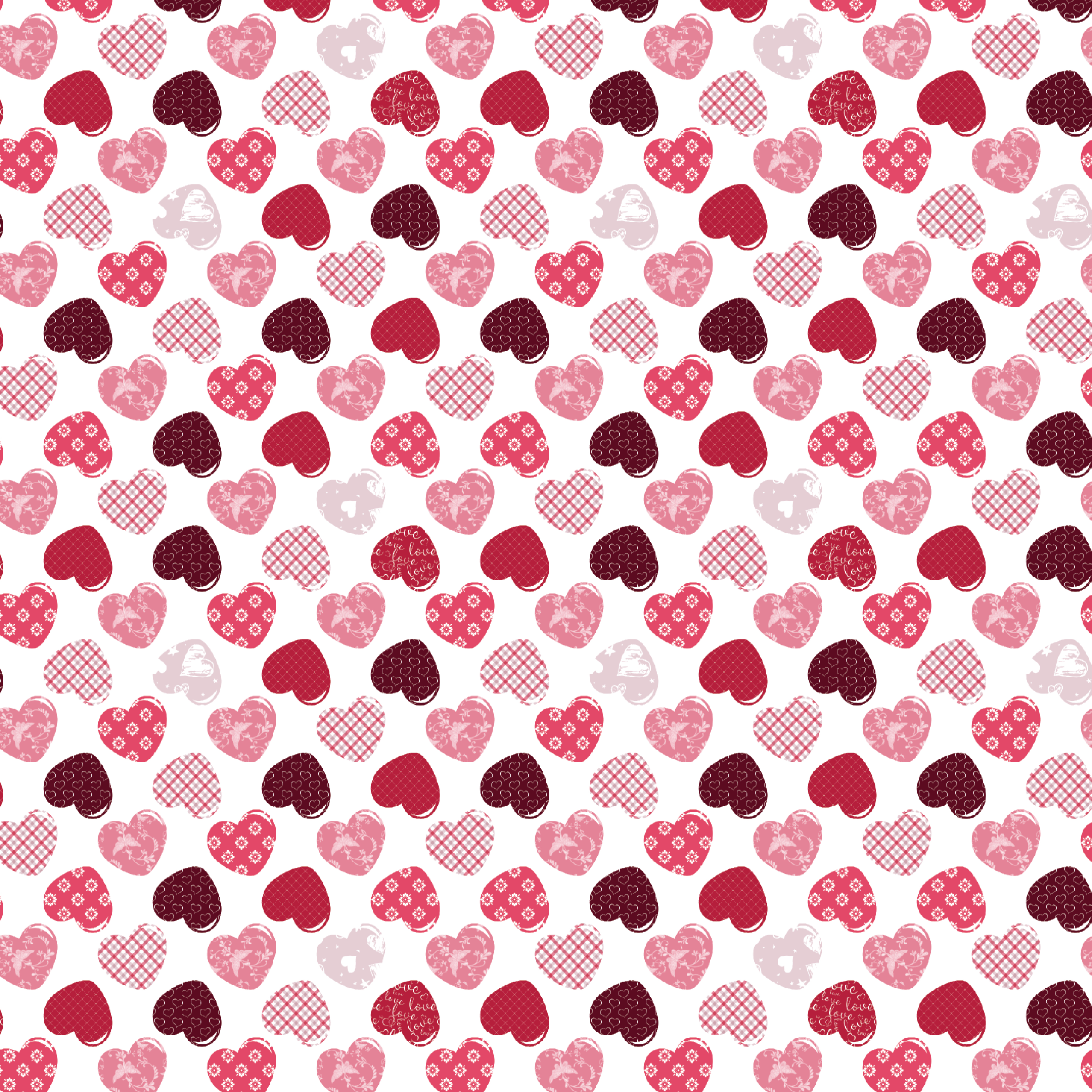 Pink & Red Decorative Hearts Pattern Acrylic Sheets - CMB Pattern Acrylic